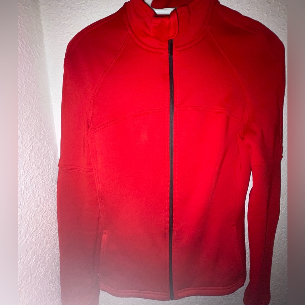 Rare Lacoste bold red zip up sweatshirt